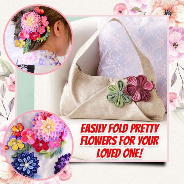 „Pasidaryk pats“ „Kanzashi“ gėlių šablonas - Image 3