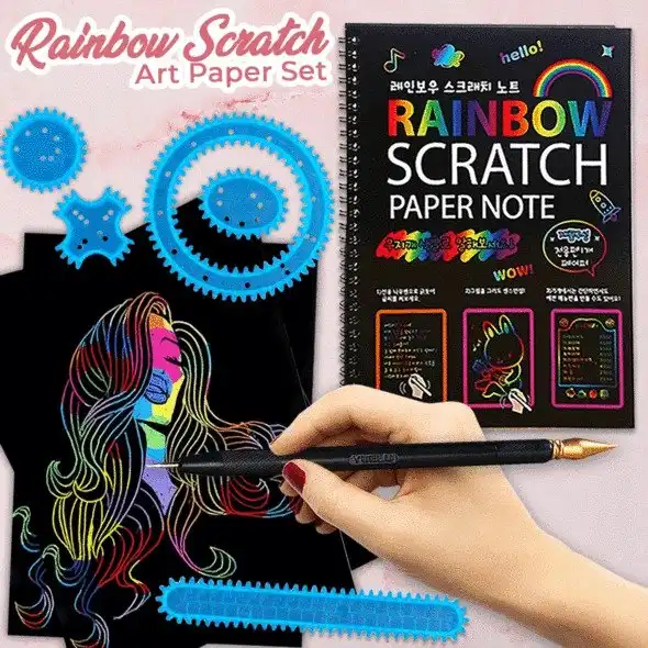 Rainbow Scratch Art popieriaus rinkinys