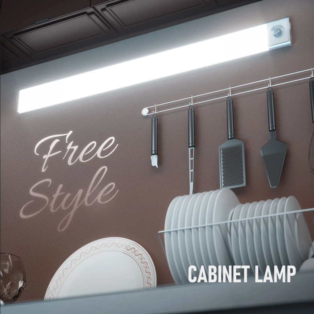 Įkraunami judesio jutiklio spintos šviestuvai